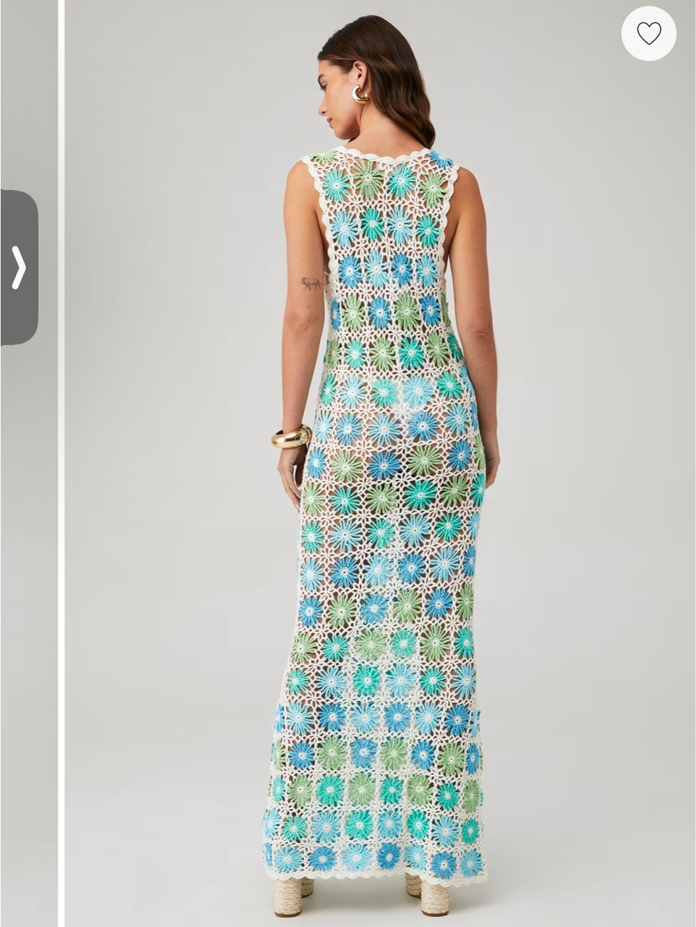 Show Me Your MuMu Crochet Floral Maxi Cover-Up in Blue & Green - Picture 3 of 3